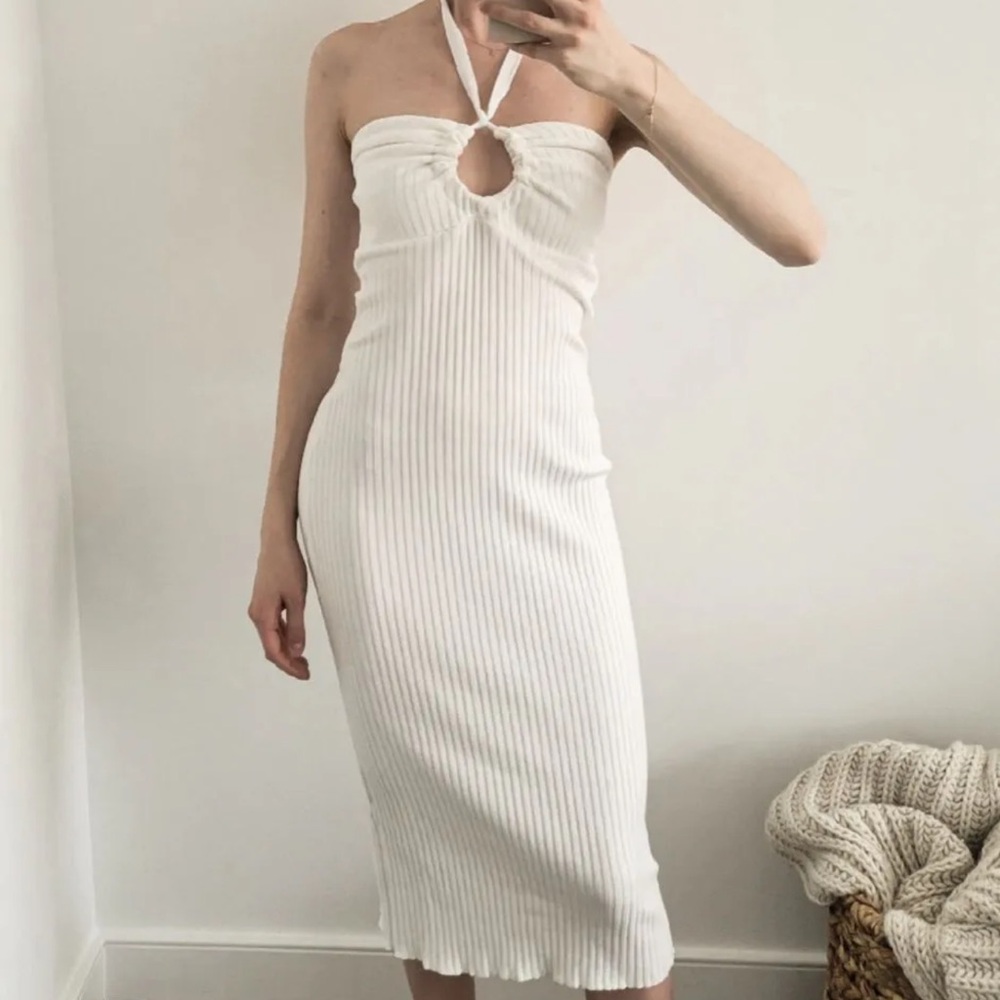 Zara ribbed halter dress nwt